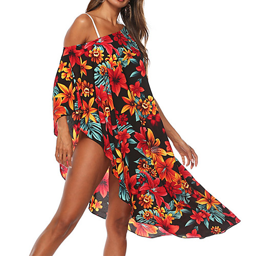 

Women's Bikini Swimsuit Geometric Red Swimwear Bathing Suits