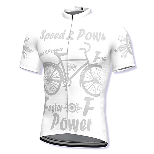 

21Grams Men's Short Sleeve Cycling Jersey Spandex White Bike Top Mountain Bike MTB Road Bike Cycling Breathable Quick Dry Sports Clothing Apparel / Athleisure