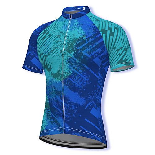 

21Grams Men's Short Sleeve Cycling Jersey Spandex Blue Bike Top Mountain Bike MTB Road Bike Cycling Breathable Quick Dry Sports Clothing Apparel / Athleisure