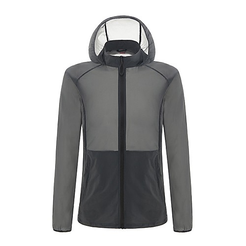 

Men's Hunting Jacket Hiking Skin Jacket Running Skin Jacket Outdoor Sunscreen Breathable Rain Waterproof Quick Dry Autumn / Fall Spring Summer Solid Colored Top Polyester Long Sleeve Camping / Hiking