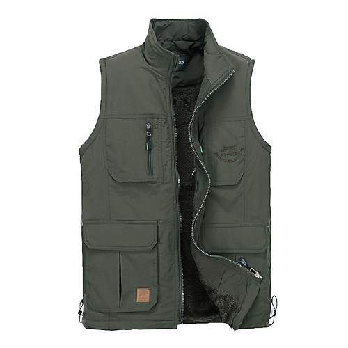 

Men's Fishing Vest Thermal Warm Lightweight Breathable Vest / Gilet Winter Camping & Hiking Traveling Fishing / Sleeveless / Quick Dry / Solid Colored / Fleece