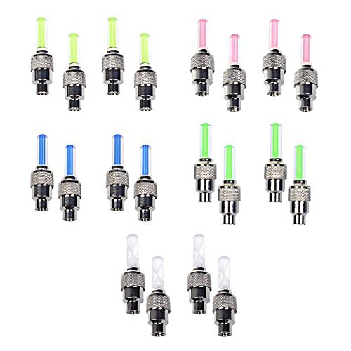 

10 pack of bike bicycle car motor wheel tire valve cap spoke neon 5 led lights flash lamp(red, yellow, blue, green, colorful)