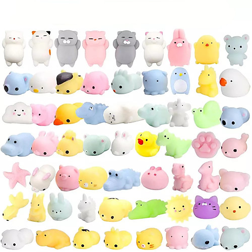 

60 pcs Kawaii Squishies Mochi Anima Squishy Toys for Kids Party Favors Mini Stress Relief Toys for Birthday Gift Classroom Prize