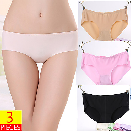 

Women's 3 Pieces Basic Brief - Normal Mid Waist Multi color One-Size