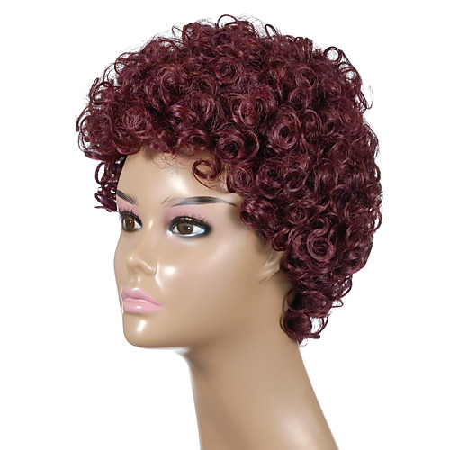 

Synthetic Wig Afro Curly Asymmetrical Wig 24 inch Wine Red Synthetic Hair Women's Party Fashion Comfy Burgundy