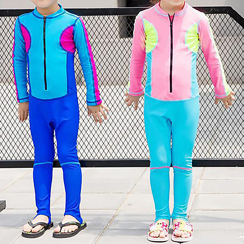 

Boys' Girls' Rash Guard Dive Skin Suit Diving Rash Guard Swimwear Diving Suit UV Sun Protection Quick Dry Full Body Front Zip - Swimming Diving Surfing Painting Autumn / Fall Spring Summer / Kid's