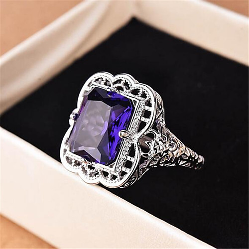 

Ring Geometrical Purple Champagne Ocean Blue Zircon Copper Glass Precious Fashion 1pc 7 8 9 / Women's / Promise Ring