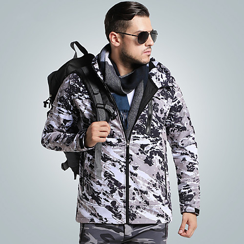 

Men's Hiking Softshell Jacket Hiking Fleece Jacket Winter Outdoor Solid Color Waterproof Lightweight Windproof Breathable Winter Jacket Top Fishing Climbing Camping / Hiking / Caving Black Army Green