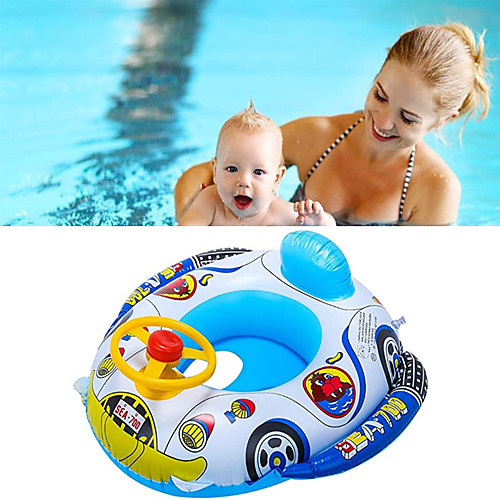 

Summer Baby Yacht Swimming Ring Cartoon Inflatable Seat Ring Steering Wheel With Horn Infant Seat Swimming Ring