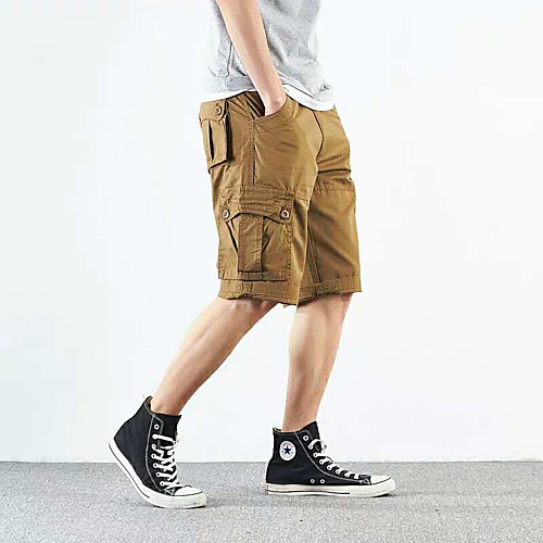 

Men's Hiking Shorts Hiking Cargo Shorts Solid Color Outdoor 10 Breathable Comfort Soft Multi-Pockets Cotton Shorts White Black Army Green Khaki Green Hunting Fishing Climbing 28 29 30 36 38