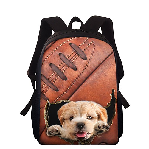 

Unisex Polyester Commuter Backpack Large Capacity Waterproof Zipper Animal School White Black Red Brown