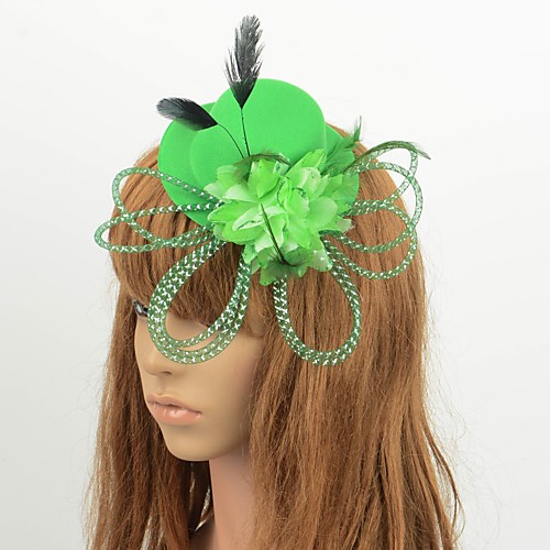 

Romantic Vintage Inspired Tulle Fascinators with Feather / Floral 1 Piece Special Occasion / Party / Evening Headpiece