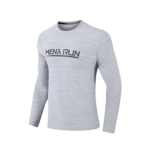 

Men's T shirt Hiking Tee shirt Long Sleeve Tee Tshirt Top Outdoor Lightweight Breathable Quick Dry Stretchy Autumn / Fall Spring Polyester Dark Grey Black Light Grey Fishing Climbing Camping / Hiking