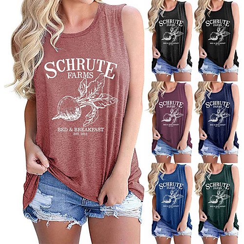 

Women's Tank Top Tee / T-shirt Pure Color Crew Neck Cotton Sport Athleisure Top Sleeveless Breathable Soft Comfortable Everyday Use Street Casual Daily Outdoor