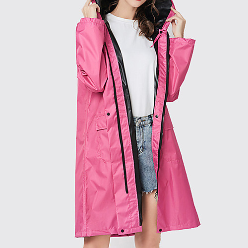 

Women's Men's Rain Poncho Waterproof Hiking Jacket Rain Jacket Outdoor Solid Color Waterproof Lightweight UV Sun Protection Windproof Raincoat Poncho Top Fishing Climbing Beach Pink Rose Red Coffee