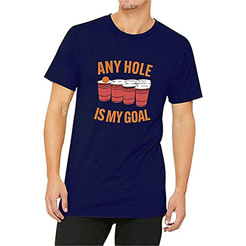 

Men's T shirt Hot Stamping Graphic Prints Letter Print Short Sleeve Casual Tops 100% Cotton Basic Casual Fashion Blue Gray