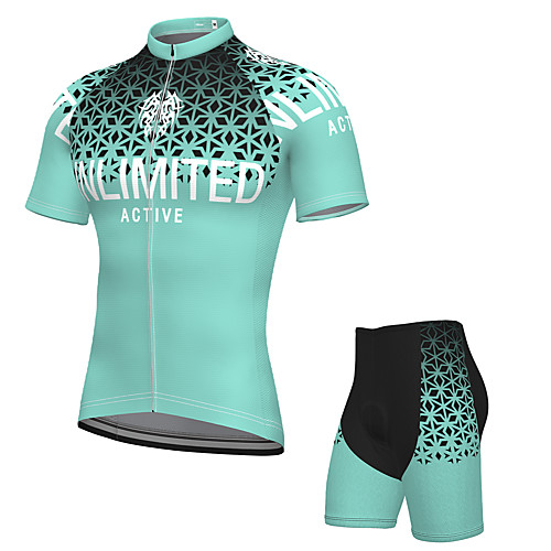 

Men's Short Sleeve Cycling Jersey with Shorts Spandex Green Bike Breathable Quick Dry Sports Graphic Mountain Bike MTB Road Bike Cycling Clothing Apparel / Stretchy / Athletic / Athleisure