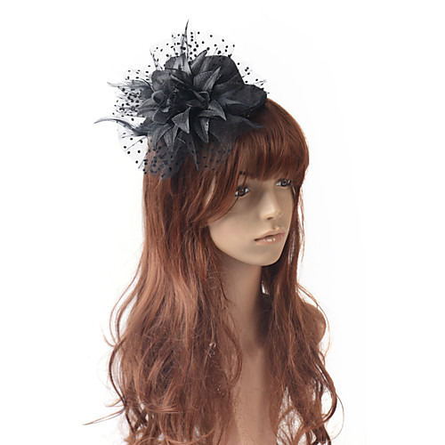 

Elegant Retro Tulle Fascinators with Floral / Polka Dot 1 Piece Special Occasion / Party / Evening Headpiece