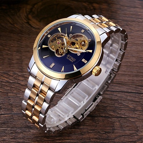 

Men's Mechanical Watch Analog Automatic self-winding Minimalist Hollow Engraving Noctilucent / One Year / Titanium Alloy