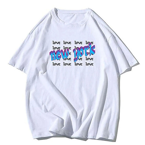 

Men's Unisex Tees T shirt Hot Stamping Graphic Prints Letter Plus Size Print Short Sleeve Casual Tops 100% Cotton Basic Designer Big and Tall White