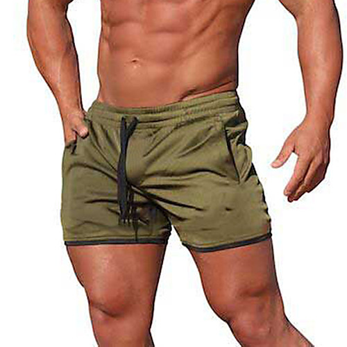 

Men's Running Shorts Athletic Shorts Bottoms Fitness Gym Workout Marathon Running Jogging Moisture Wicking Quick Dry Breathable Sport Solid Colored White Black Army Green Camouflage Khaki Light Gray