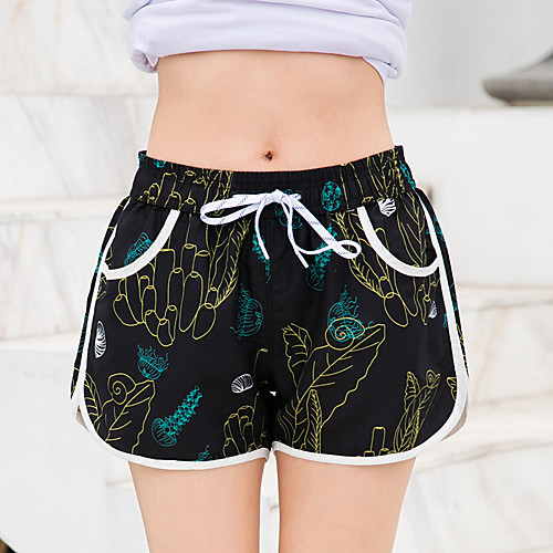 

Women's Swim Shorts Swim Trunks Board Shorts Breathable Quick Dry Drawstring - Swimming Surfing Water Sports Painting Summer / Micro-elastic