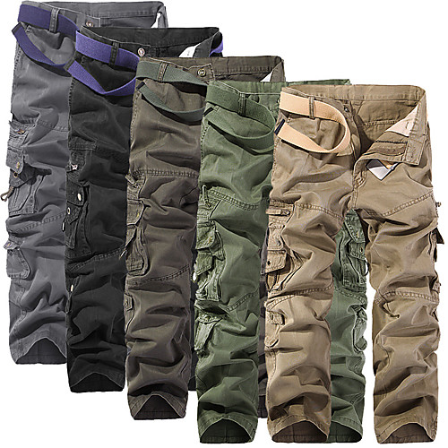 

Men's Hiking Pants Trousers Hiking Cargo Pants Solid Color Winter Outdoor Breathable Soft Multi-Pockets Wear Resistance Cotton Pants / Trousers Dark Grey Black Army Green Khaki Green Hunting Fishing