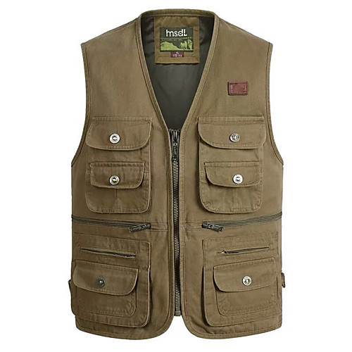 

Men's Hunting Gilet Outdoor Breathable Wearable Comfortable Spring Summer Solid Colored Cotton White Yellow Army Green