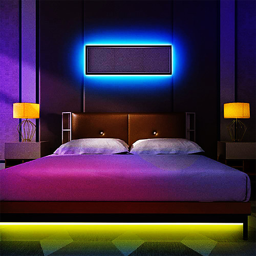 

LED Strip Lights 2X7.5M LED Lights for Fun Bedroom 2X5M RGB Bluetooth Strip Lights 5050 SMD 10mm 44Keys Remote Controller Bluetooth Connector Color-changing Christmas New Year's APP Control