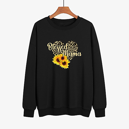 

Women's Pullover Sweatshirt Graphic Leopard Print Daily Casual Hoodies Sweatshirts White Black Red