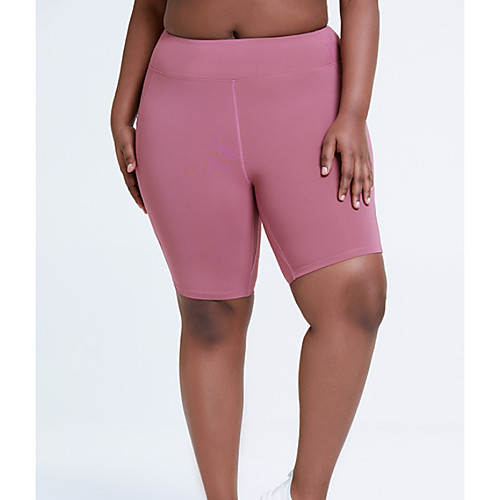

Women's Plus Size Solid Color Sporty Yoga Short Sweatpants Watermelon powder