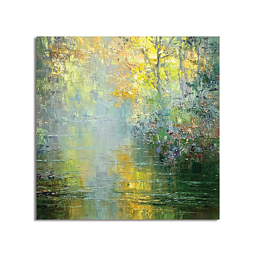 

Oil Painting Hand Painted Square Abstract Modern Stretched Canvas