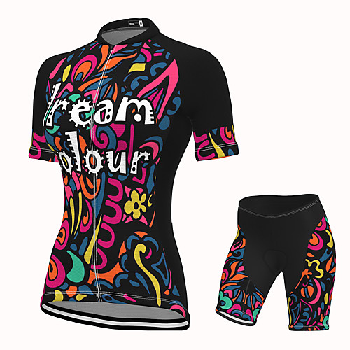 

Women's Short Sleeve Cycling Jersey with Shorts Spandex Black Bike Breathable Quick Dry Sports Graphic Mountain Bike MTB Road Bike Cycling Clothing Apparel / Stretchy / Athletic / Athleisure