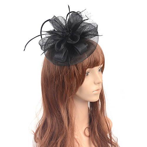 

Elegant Retro Tulle Fascinators with Feather / Floral 1 Piece Special Occasion / Party / Evening Headpiece