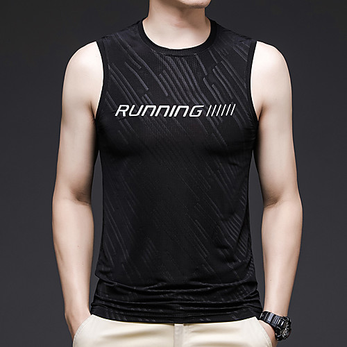 

Men's Hiking Tee shirt Vest / Gilet Outdoor Breathable Quick Dry Elastane Dark Grey White Black