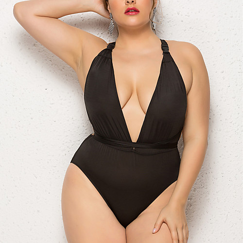 

Women's One Piece Swimsuit Criss Cross Swimwear Bathing Suits Black