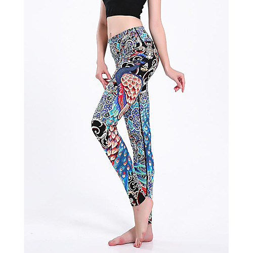 

Women's Casual Yoga Comfort Daily Gym Leggings Pants Multi Color Ankle-Length Print Blue