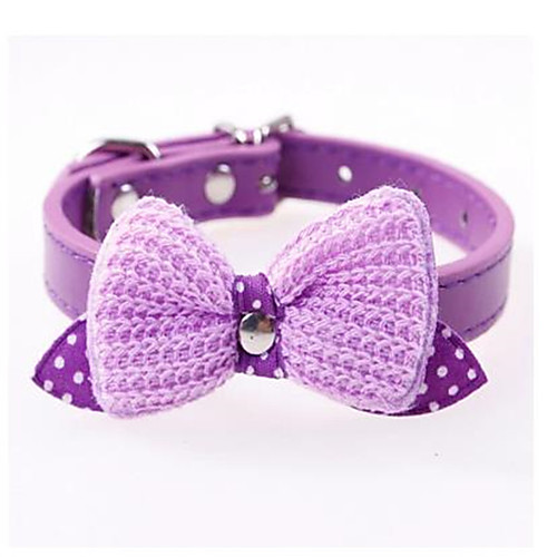 

Dog Cat Pets Collar Cute and Cuddly Solid Colored PU Leather Black Purple Yellow Blue 1pc