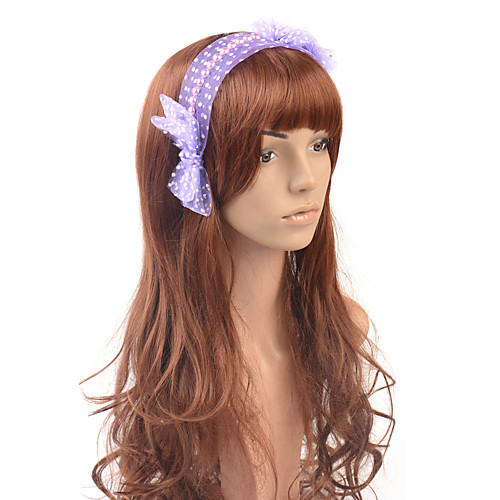 

Elegant Pearl Tulle Headpiece with Polka Dot / Trim 1 Piece Special Occasion / Party / Evening Headpiece