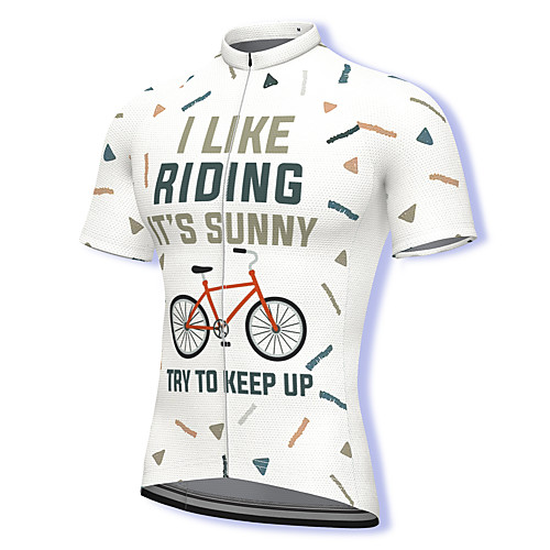 

21Grams Men's Short Sleeve Cycling Jersey Spandex White Bike Top Mountain Bike MTB Road Bike Cycling Breathable Quick Dry Sports Clothing Apparel / Athleisure