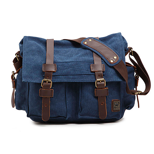 

Men's Bags Canvas Briefcase Solid Color Daily Canvas Bag Dark Brown Earth Yellow Black Blue