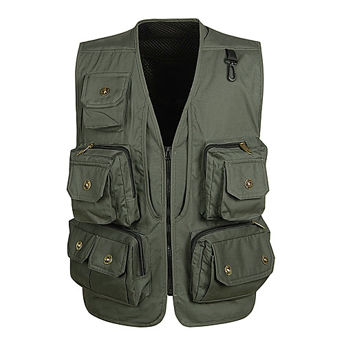 

Men's Hunting Gilet Outdoor Breathable Wearable Comfortable Removable Spring Summer Solid Colored Cotton Black Red Army Green