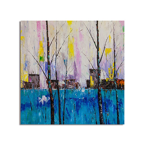 

Oil Painting Hand Painted Square Abstract Modern Stretched Canvas