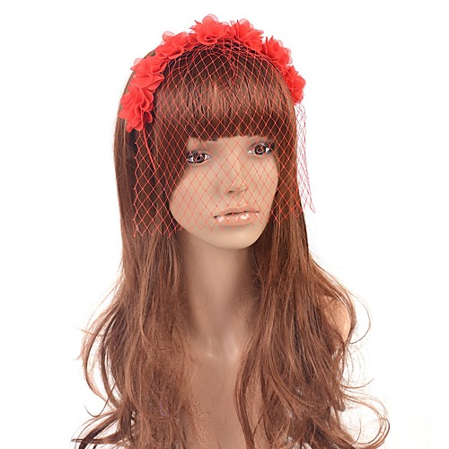 

Simple Retro Net Headpiece with Floral 1 Piece Special Occasion / Party / Evening Headpiece