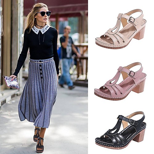 

Women's Sandals Flat Heel Round Toe Rubber Solid Colored Black Pink Beige
