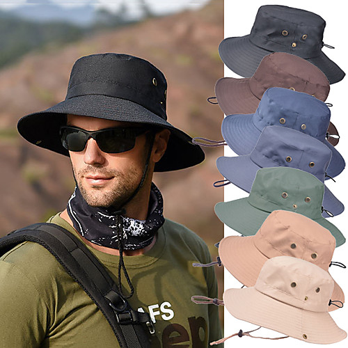 

summer uv protection wide brim beach hat with adjustable sun cap grey