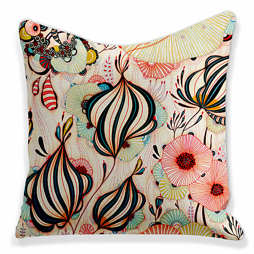 

Double Side 1 Pc Geometric Cushion Cover Print 45x45cm Linen for Sofa Bedroom