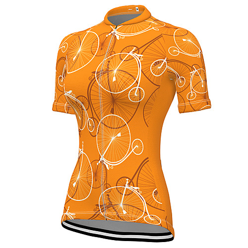 

21Grams Women's Short Sleeve Cycling Jersey Spandex Yellow Bike Top Mountain Bike MTB Road Bike Cycling Breathable Sports Clothing Apparel / Stretchy / Athleisure
