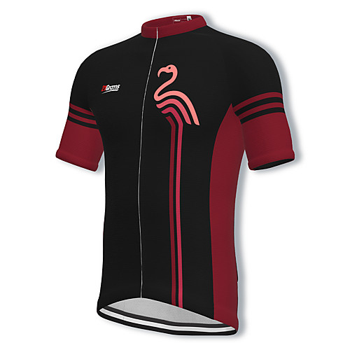 

21Grams Men's Short Sleeve Cycling Jersey Spandex Black Flamingo Bike Top Mountain Bike MTB Road Bike Cycling Breathable Quick Dry Sports Clothing Apparel / Athleisure