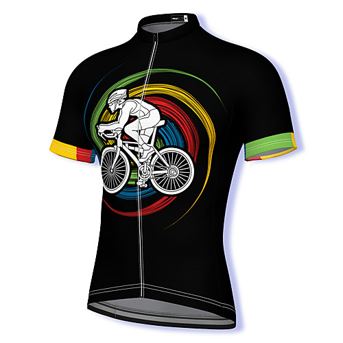 

21Grams Men's Short Sleeve Cycling Jersey Spandex Black Bike Top Mountain Bike MTB Road Bike Cycling Breathable Quick Dry Sports Clothing Apparel / Athleisure